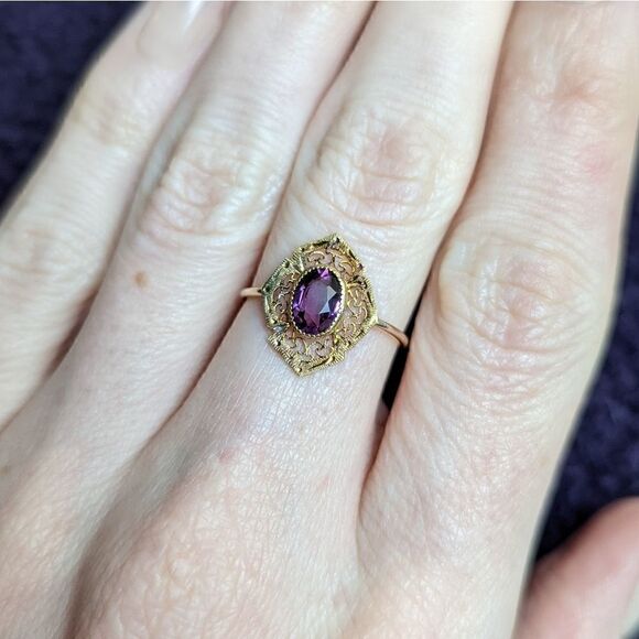 10k solid gold converted stickpin ring - Picture 3 of 4